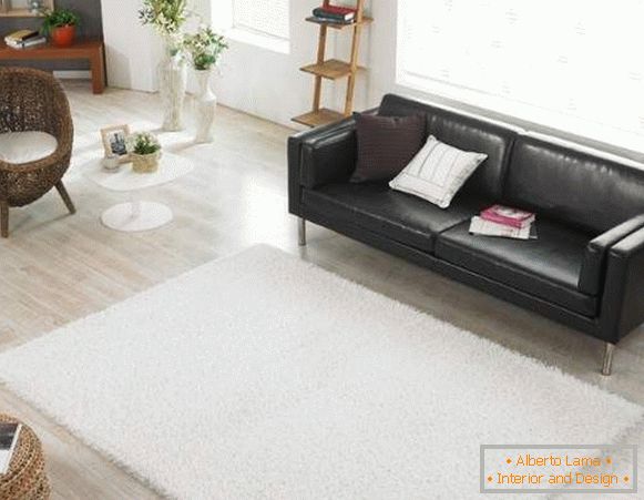 biely chlpatý koberec, foto 17