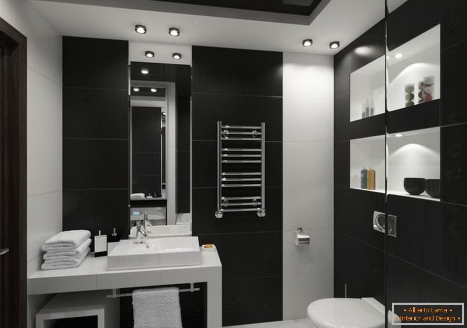 kúpeľňa комната с черным потолком