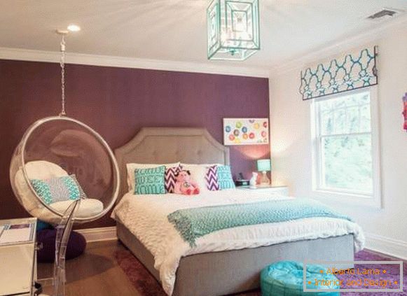 Detská izba v fialovej farbe s modrým - foto