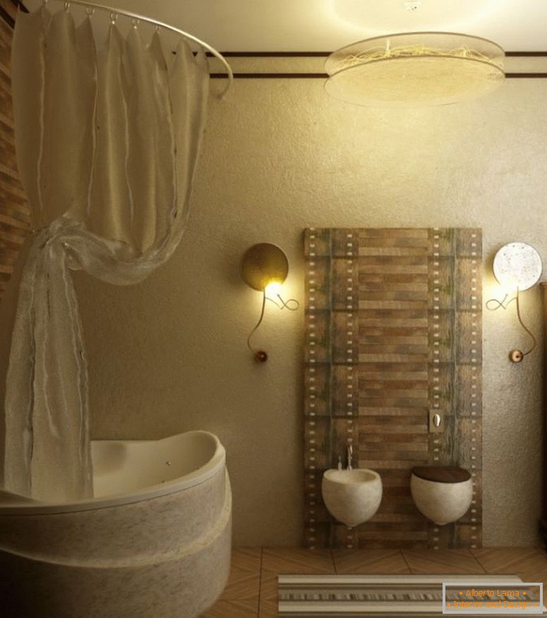 kúpeľňa-nápady-s-podlahových dlaždíc-a-unique-vane-tvarovú i lamely-and-montáž-WC-i-wall-lampy-and-storage-skriňa-i-pendant-lampy-podmanivý, malé kúpeľňa-design-plány-840x949