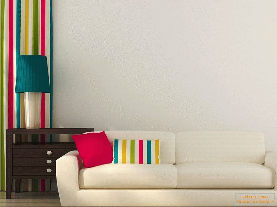 Jednotlivé farebné dekoračné objekty môžu premeniť nudný interiér
