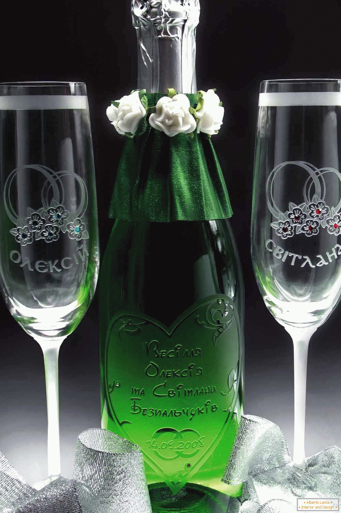 Svadobné okuliare a šampanské