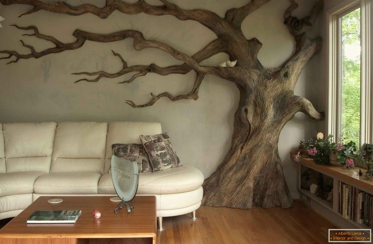 Kmeň stromu v interiéri
