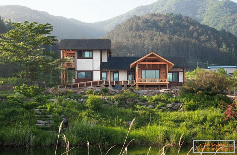 Krajina drevený dom v Kórei