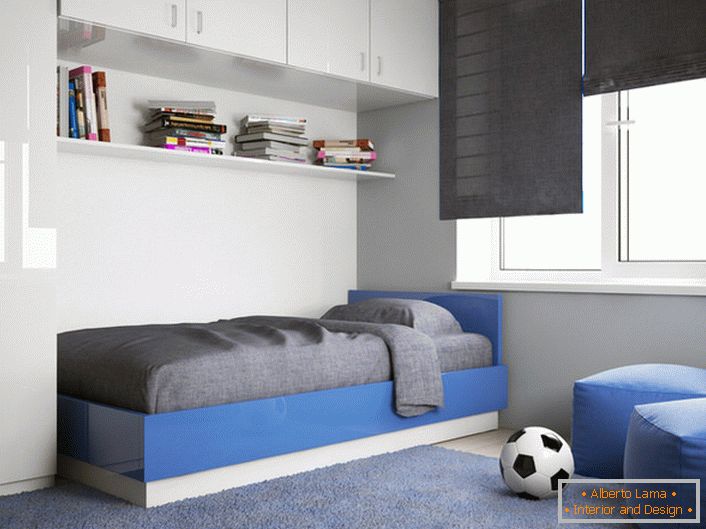 Detská izba dospievajúceho chlapca je navrhnutá v súlade s požiadavkami minimalizmu. 