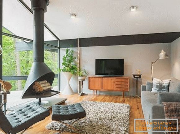 Návrh súkromného domu 2016 - interiérová fotografia obývacej izby