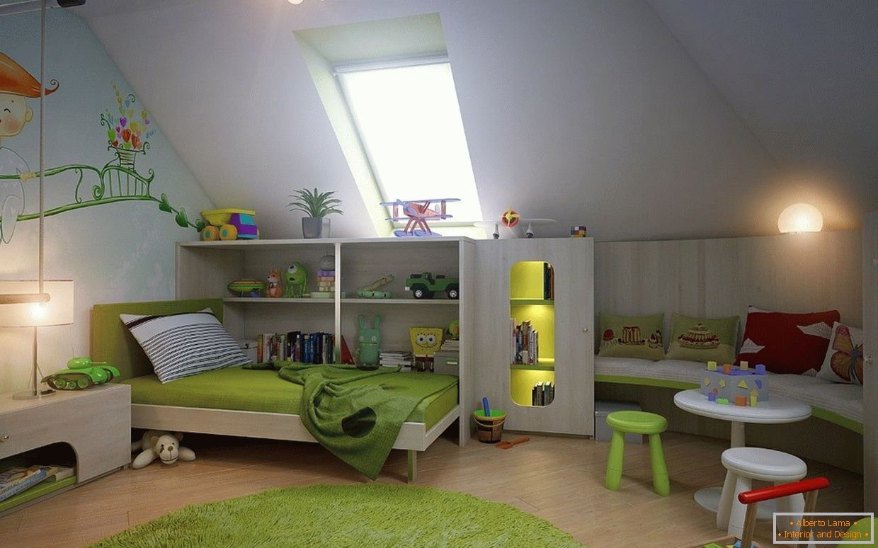 Detská izba v podkroví súkromného domu