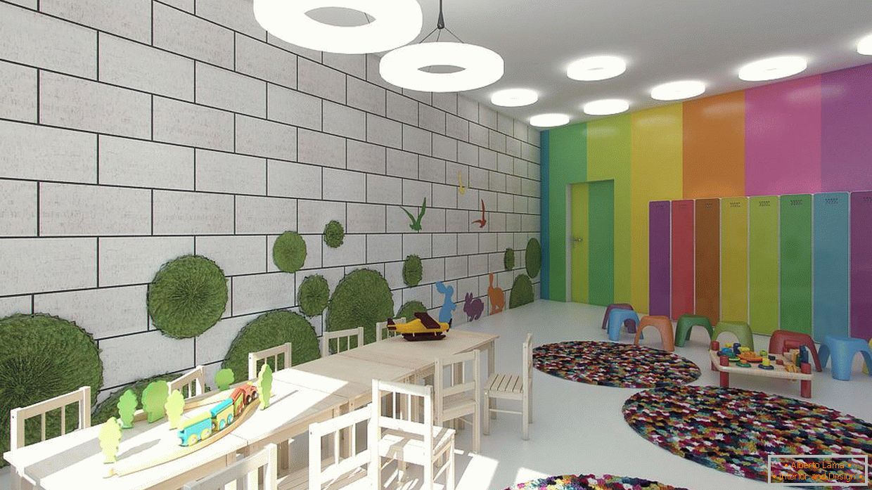 Jasné farby v interiéri materskej školy