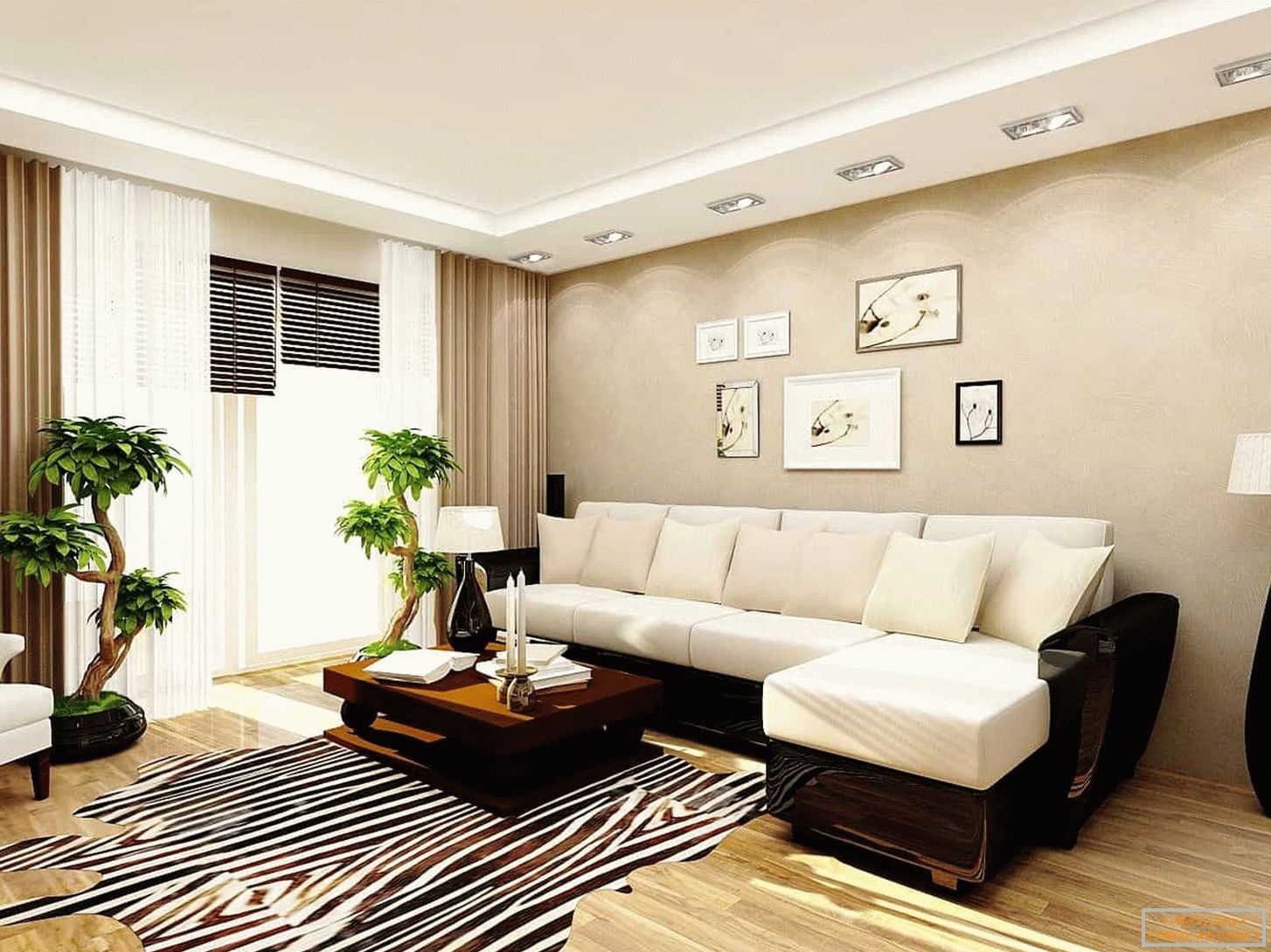 Interiérový dizajn obývacej izby 18 m²