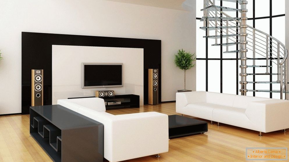 Návrh obývacej izby v štýle minimalizmu