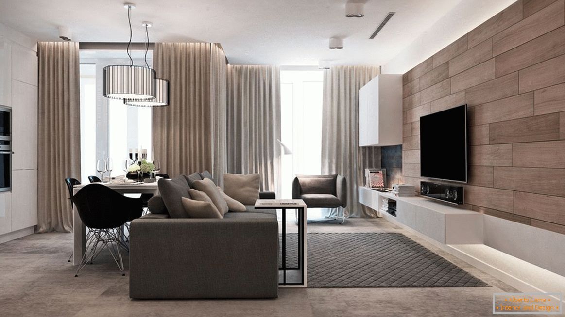 Obývacia izba - štúdio v minimalistickom štýle