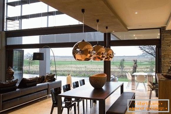 Návrh interiéru súkromného domu - кухня гостиная в современном стиле