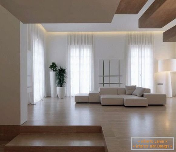 Moderný dizajn obývacej izby v súkromnom alebo vidieckom dome