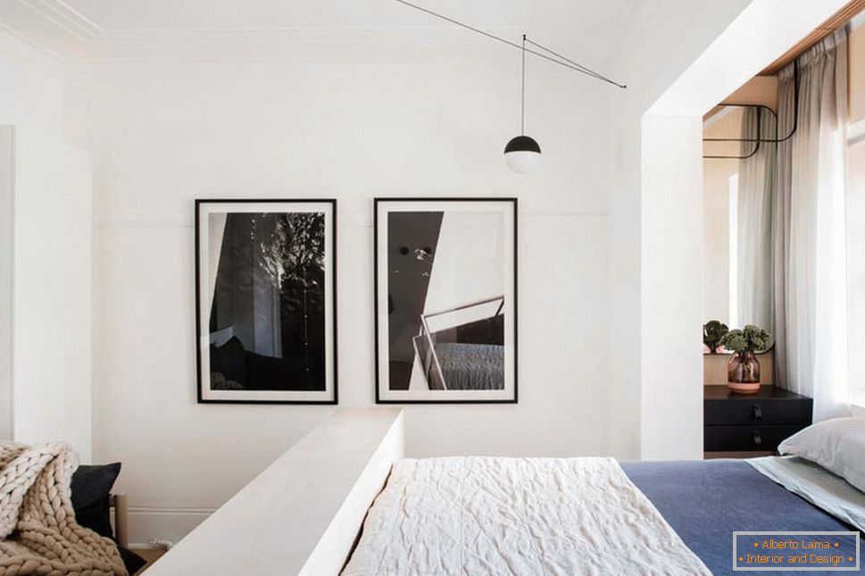Interiérový dizajn malého bytu v Sydney - спинка-подставка
