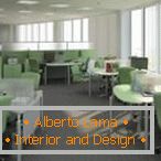 Interiér kancelárie в светло-зеленых и белых тонах