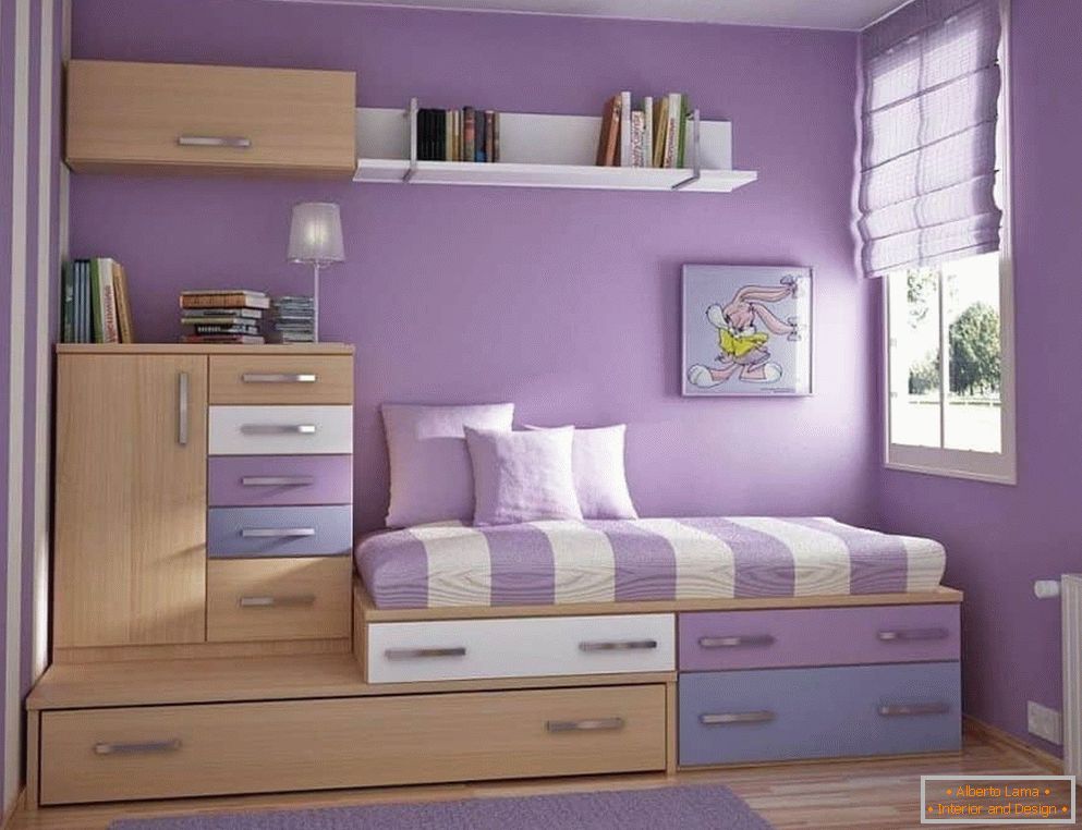Lilac miestnosť pre dievčatá