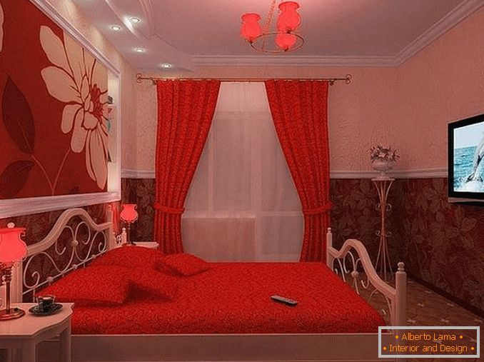 červená bielá spálňa, foto 15