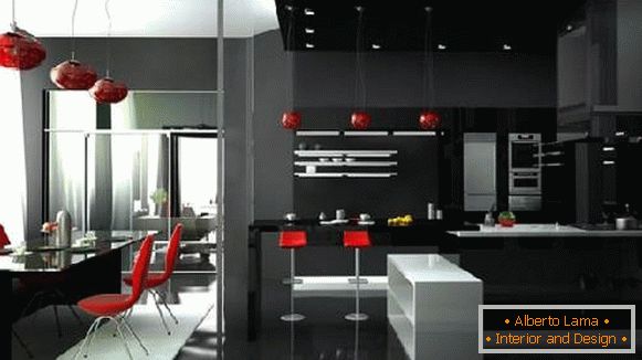 kuchynský dizajn obývacej izby, foto 34