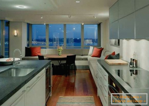kuchynský dizajn obývacej izby v modernom štýle, foto 10