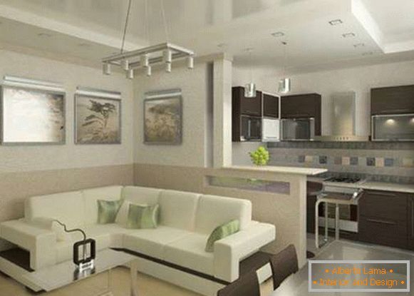 kuchynský dizajn obývacej izby, foto 11