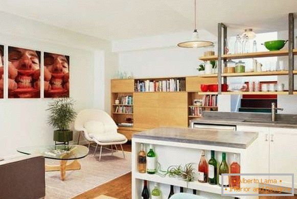 современный kuchynský dizajn obývacej izby, foto 12