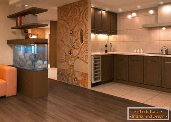 dizajn obývacej izby kombinovanej s kuchyňou, foto 13
