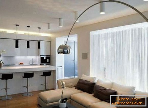 kuchynský dizajn obývacej izby v modernom štýle fotografie, foto 42