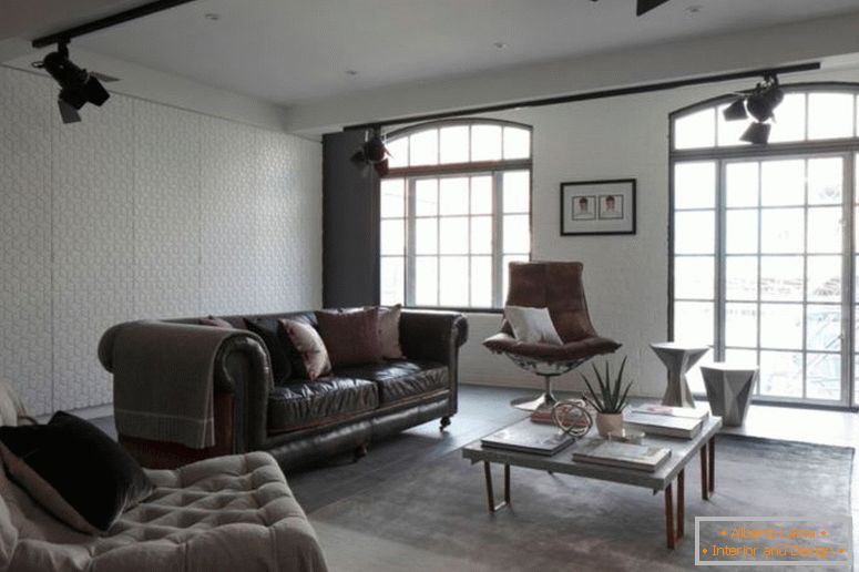 luxus, podkrovný byt, obývacia izba design