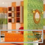 Šalát a oranžové v interiéri