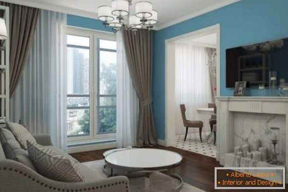 Luxusný klasický dizajn štúdio apartmán 40 m2 - foto obývacej izby