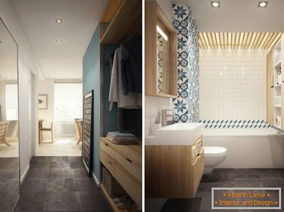 Foto predsieň a kúpeľňa v dizajne bytu 40 m2