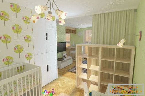 Návrh jednopokojového bytu pre rodinu s dieťaťom