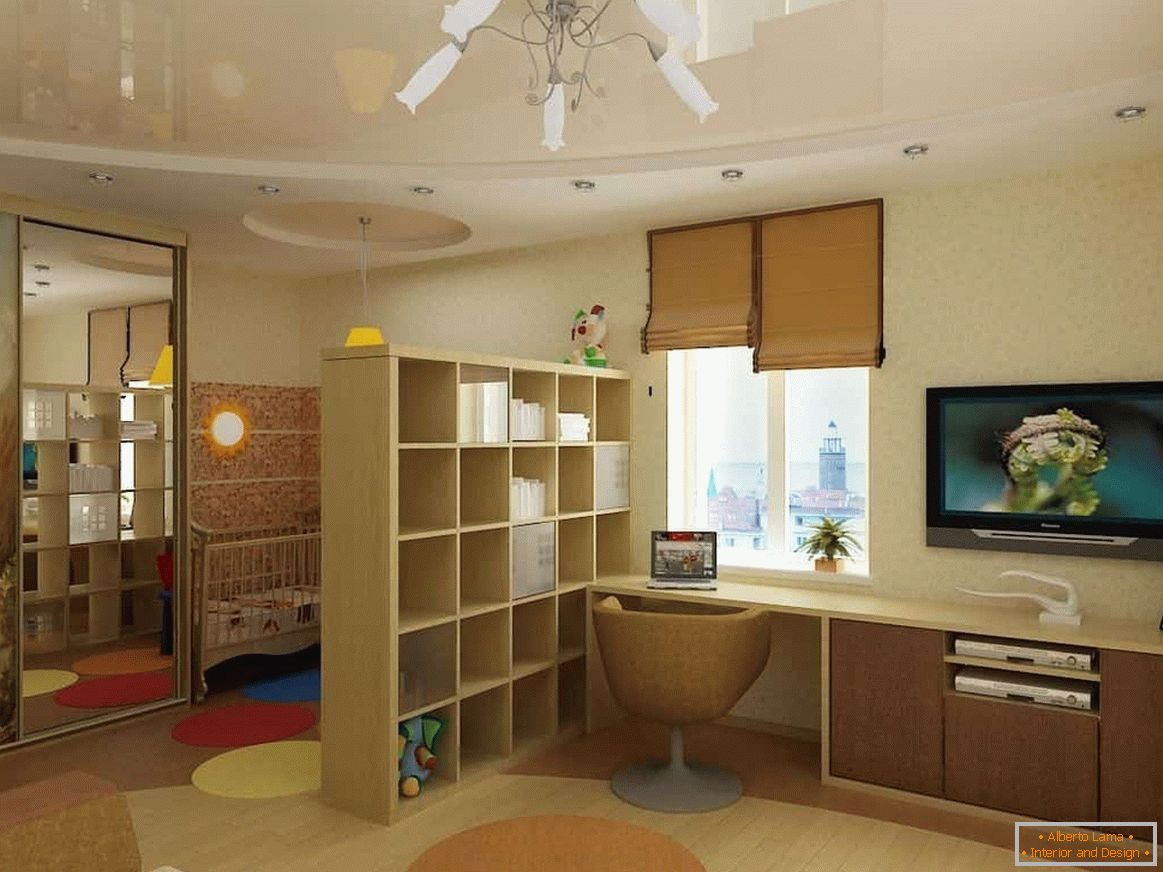 Designová miestnosť pre mladých rodičov s dieťaťom