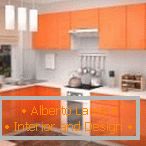 Jednoduchá kuchyňa v oranžovej farbe