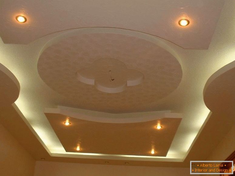 Návrh stropov zo sadrokartónu - 140 fotiek nápadov