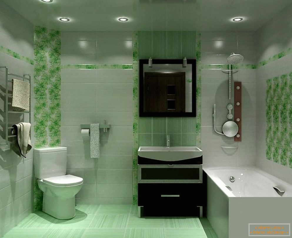 Kúpeľňa v zelených odtieňoch
