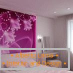Foto nástenná nástenná maľba с цветами в интерьере спальни