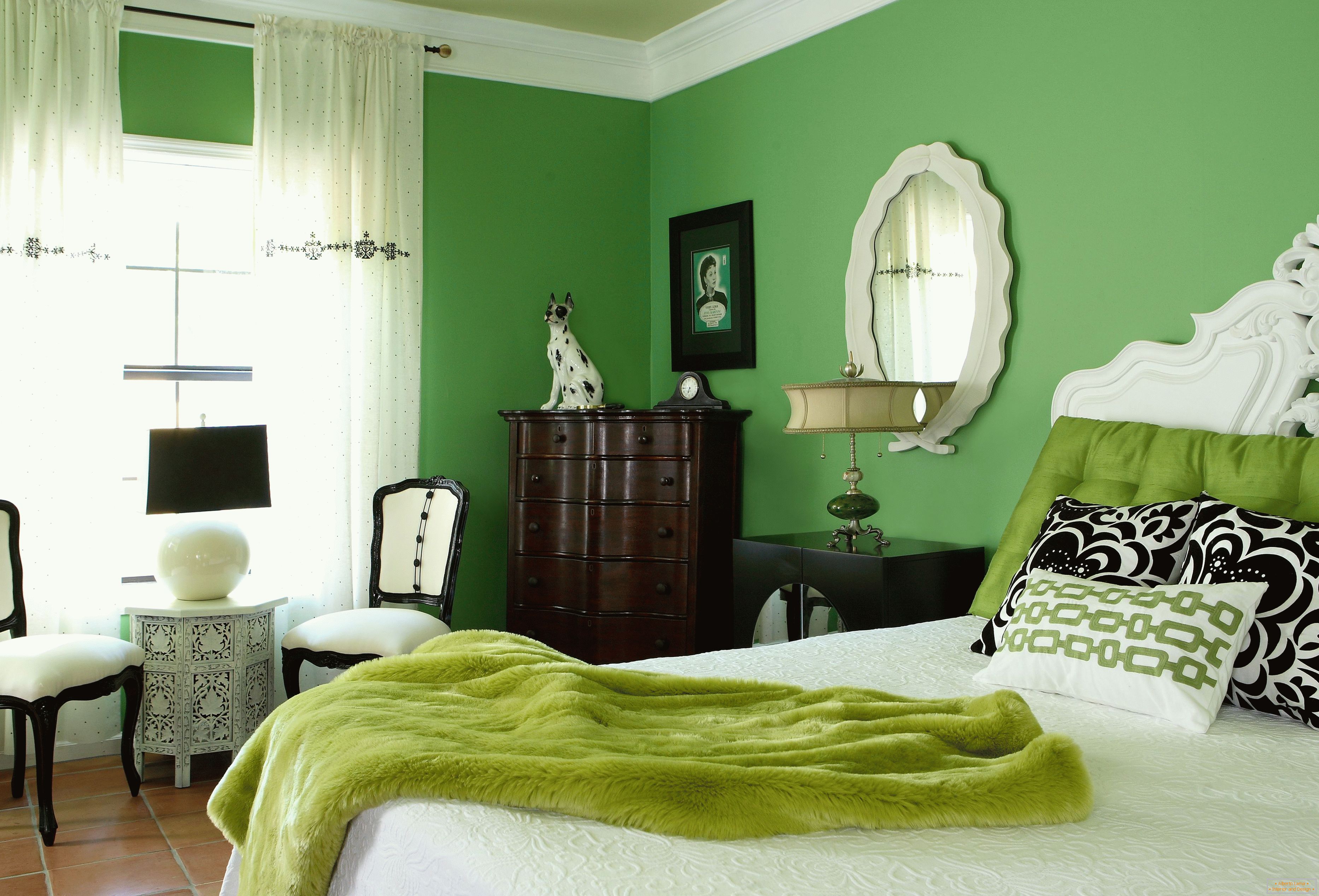 Spálňa v zelených farbách