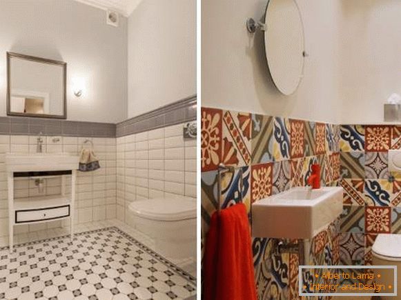 Návrh toalety - fotografie krásnych dlaždíc v interiéri