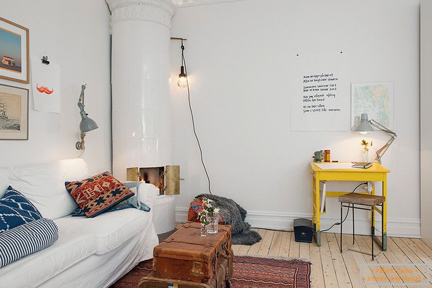 Jedenizbový byt v Göteborgu navrhnutý švédskymi dizajnérmi