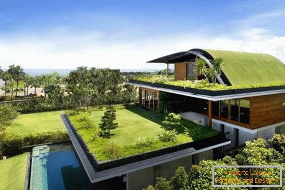Krásne domy v štýle high-tech a eko