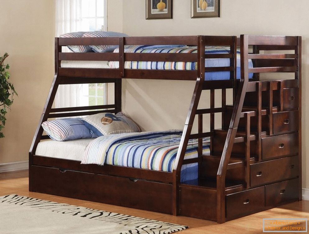 Poschodová posteľ pre rodičov a dieťa