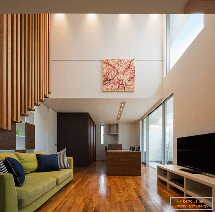 Lakovaná parketová doska - nádherná výzdoba obývacej izby v modernom štýle.