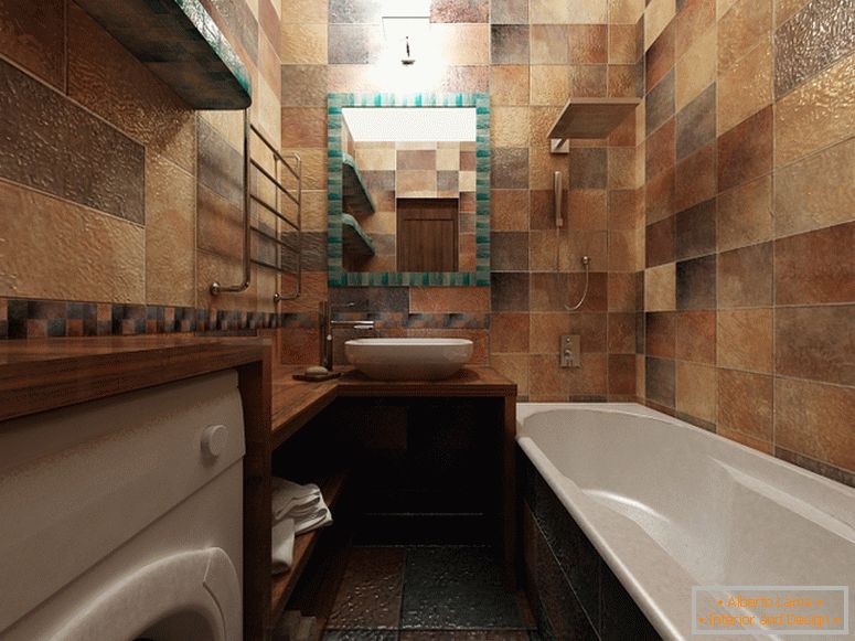 Štýlová kúpeľňa v bronzovej farbe