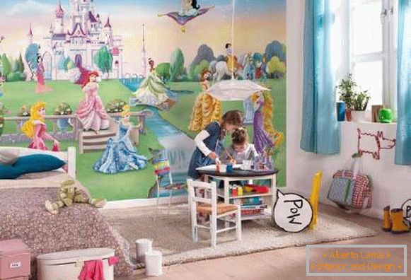 tapety v detskej izbe pre chlapcov a dievčatá, foto 20