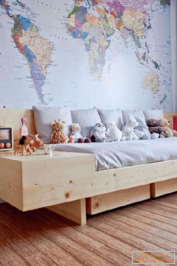 mapa sveta v detskej izbe tapetu, foto 42