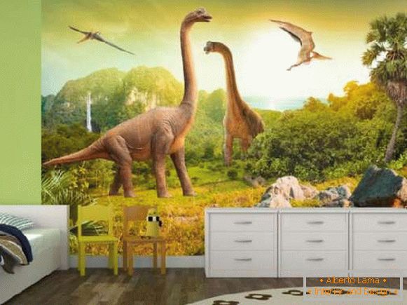 tapety dinosaurov v detskej izbe, foto 46