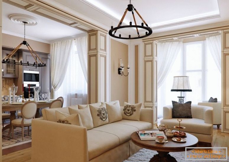 Obývacia izba v talianskom štýle - 75 fotiek návrhových