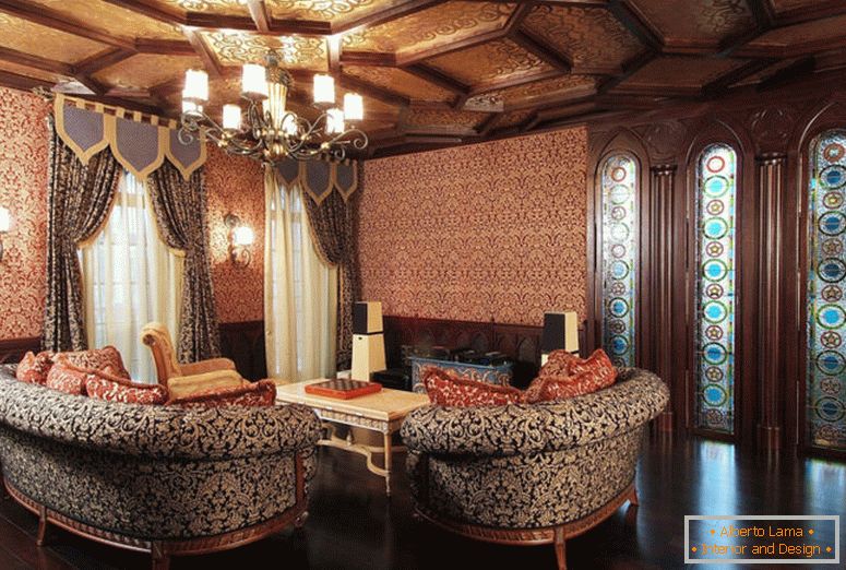 Barokový obývacia izba - 75 fotografií neobvyklého dizajnu