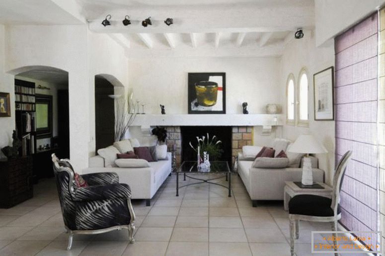 obývacia izba, modernej francúzskej-country